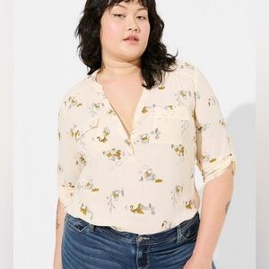 0 Torrid Harper - Disney Winnie The Pooh & Friends Light Yellow Pullover Blouse